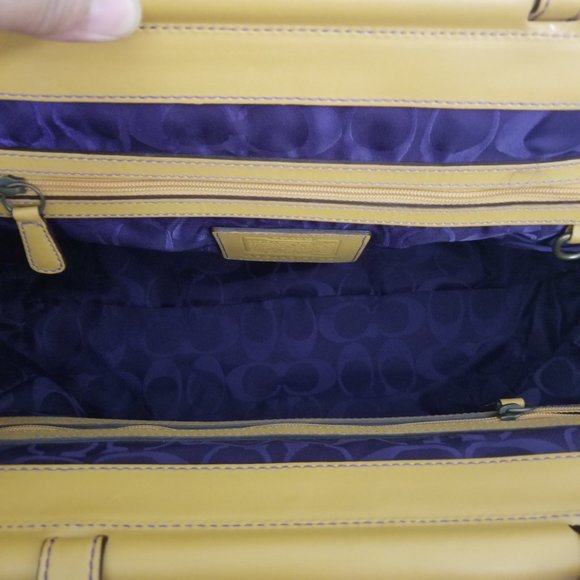 Vintage Coach 9749 mustard yellow leather satchel limited edition - Picture 9 of 12